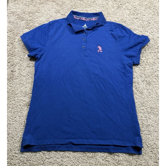 Disney Tops - Disney Parks Women's Size Large Mickey Mouse Glitter Pink Short Sleeve Polo M/L